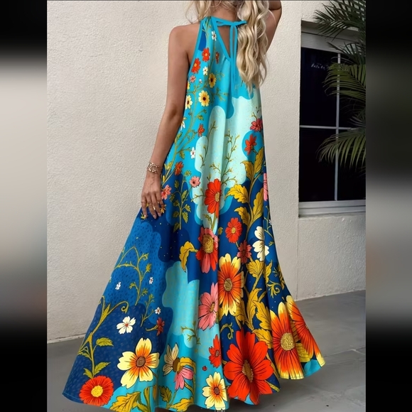 Source Unknown Vibrant Floral Maxi Dress - Picture 6 of 7